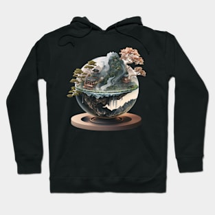 Isometric Globe and Tree: A Majestic Scene Hoodie